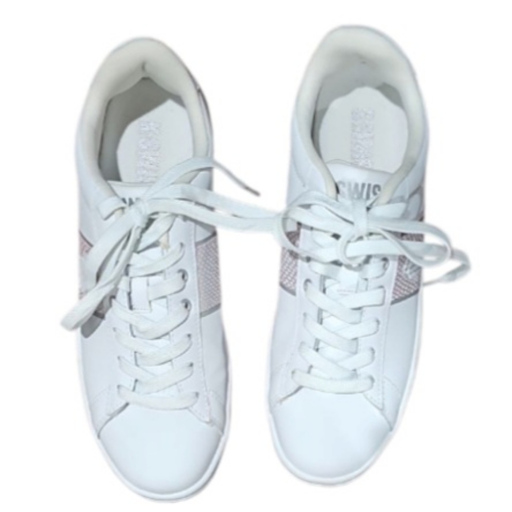 K-Swiss Tennis Shoes/Sneakers Women's Size 9 Leather White/Pink Accent EUC - Picture 6 of 13